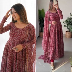 Pure soft Georgette anarkali suit with 6.5 meter flair